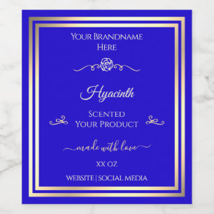 Étiquette Pour Bouteilles De Vin Étiquette de produit Royal Blue Gold Frame Rose Vi