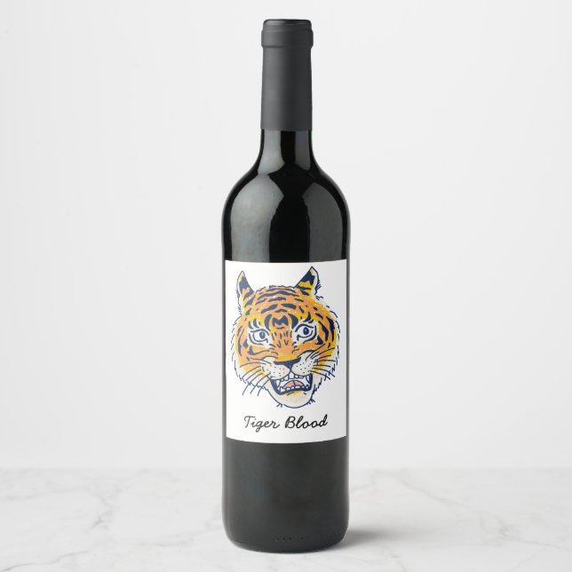 Étiquette Pour Bouteilles De Vin Étiquette de sang tigre (Devant)