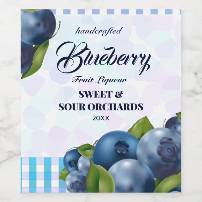 Étiquette Pour Bouteilles De Vin Étiquette de vin aux fruits bleuets (Étiquettes simples)