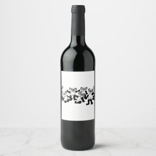 Étiquette Pour Bouteilles De Vin étiquette de vin d'amis de panda