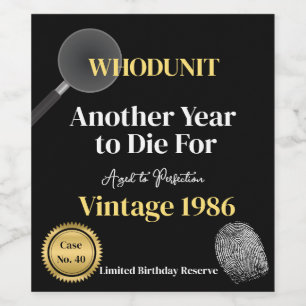 Étiquette Pour Bouteilles De Vin Étiquette de vin d'anniversaire Whodunit Une aut