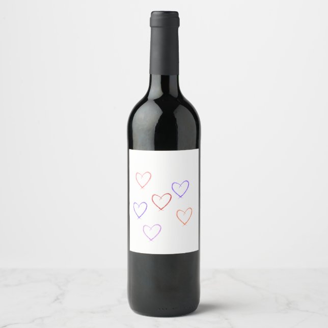 Étiquette Pour Bouteilles De Vin étiquette de vin de coeur (Devant)