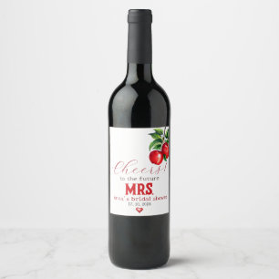 Étiquette Pour Bouteilles De Vin Étiquette de vin de douche à la pomme rouge