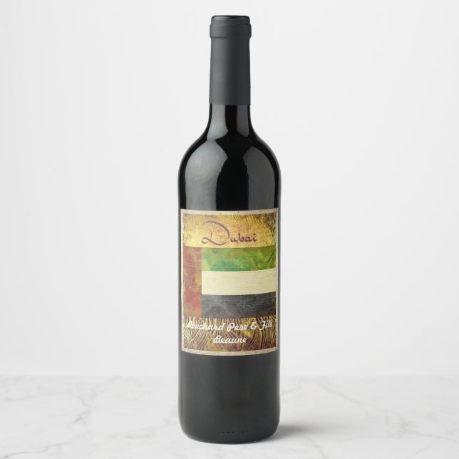Étiquette Pour Bouteilles De Vin Étiquette de vin de Dubaï (Devant)