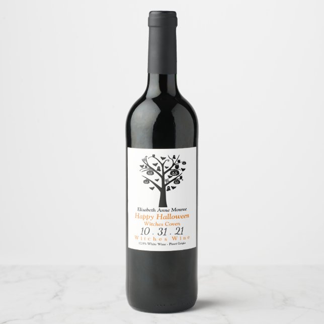 Étiquette Pour Bouteilles De Vin Étiquette de vin de forêt hanté (Devant)
