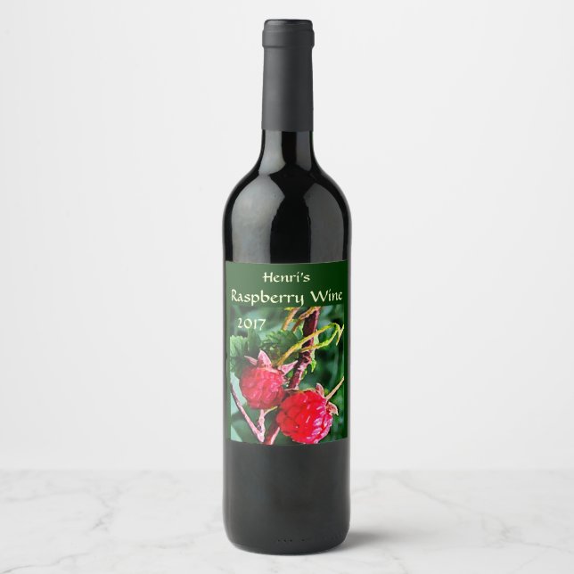 Étiquette Pour Bouteilles De Vin Étiquette de vin de framboise (Devant)