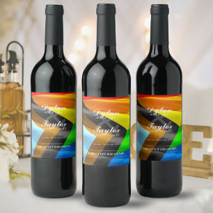 Étiquette Pour Bouteilles De Vin Étiquette de vin de typographie de drapeau de fier
