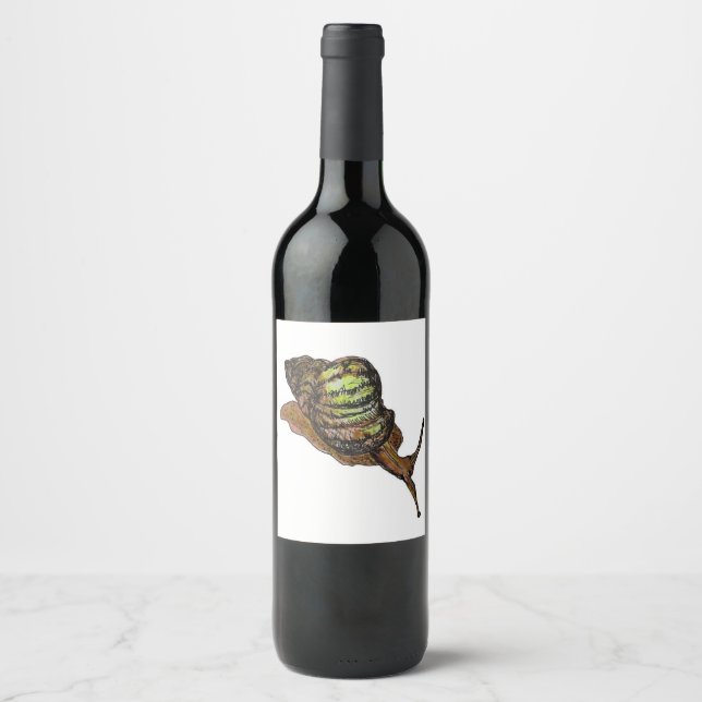 Étiquette Pour Bouteilles De Vin étiquette de vin d'escargot (Devant)