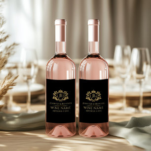 Étiquette Pour Bouteilles De Vin Étiquette de vin élégante à encadrement doré