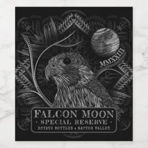 Étiquette Pour Bouteilles De Vin Étiquette de vin Falcon Pleine lune