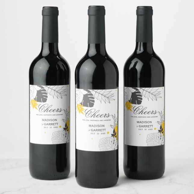 Étiquette Pour Bouteilles De Vin Étiquette de vin Feuille tropical (Bouteilles)
