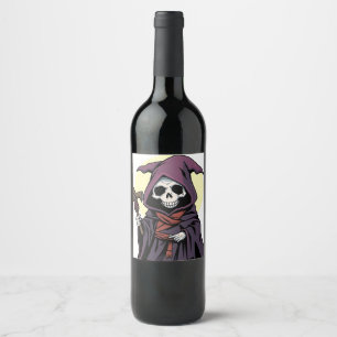 Étiquette Pour Bouteilles De Vin Étiquette de vin Grim Reaper