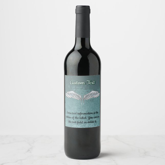 Étiquette Pour Bouteilles De Vin Étiquette de vin gris-bleu (Devant)