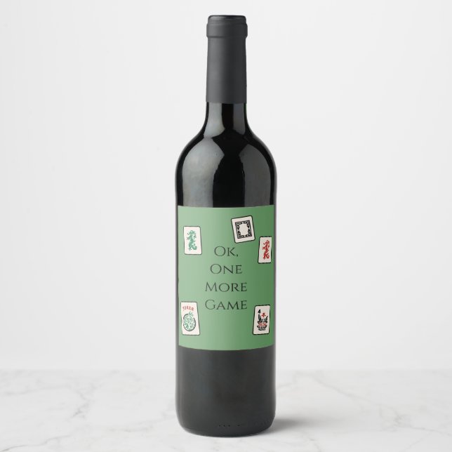 Étiquette Pour Bouteilles De Vin Étiquette de vin Mah Jongg (Devant)