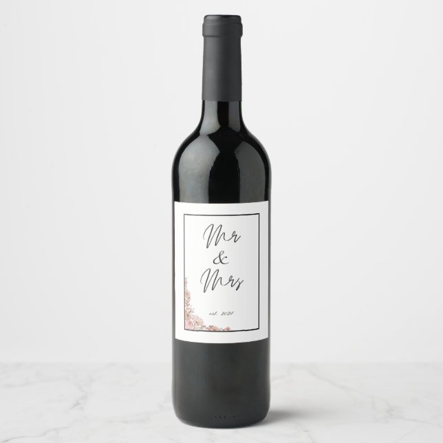 Étiquette Pour Bouteilles De Vin Étiquette de vin mariage (Devant)