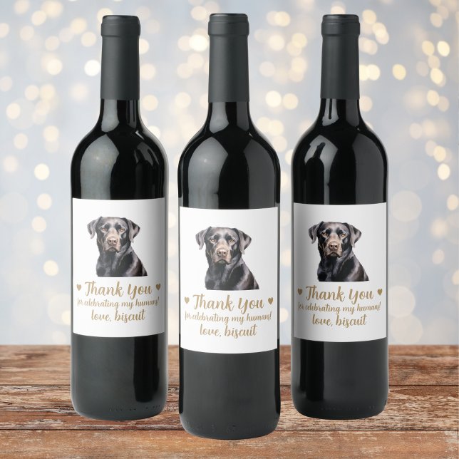 Étiquette Pour Bouteilles De Vin Étiquette de vin Mariage chien personnalisé (Créateur téléchargé)
