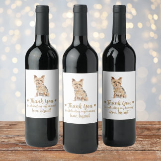Étiquette Pour Bouteilles De Vin Étiquette de vin Mariage chien personnalisé