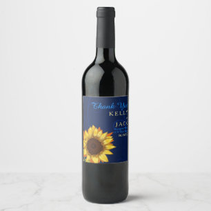 Étiquette Pour Bouteilles De Vin Étiquette de vin mariage Sunflower
