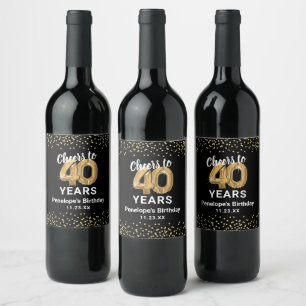 Étiquette Pour Bouteilles De Vin Étiquette de vin pour 40e anniversaire