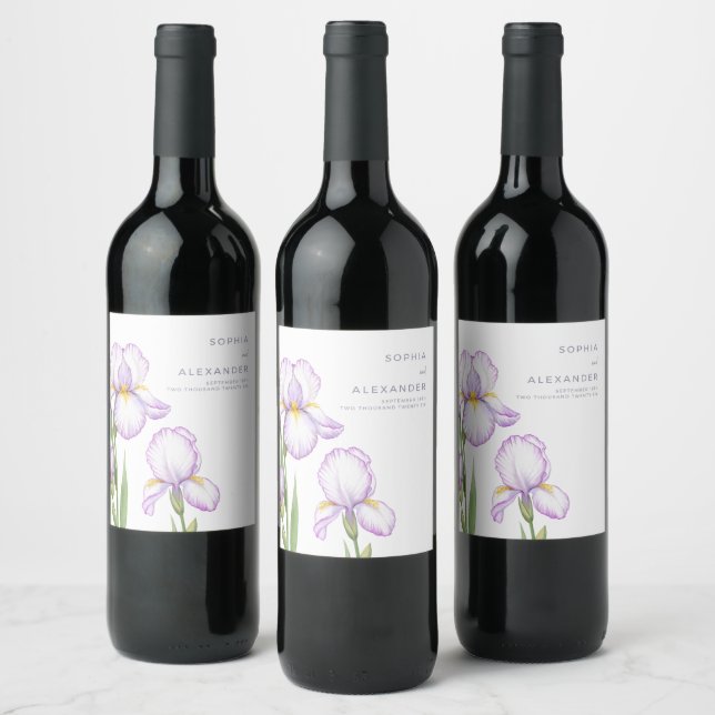 Étiquette Pour Bouteilles De Vin Étiquette de vin pour un mariage moderne.  (Bouteilles)
