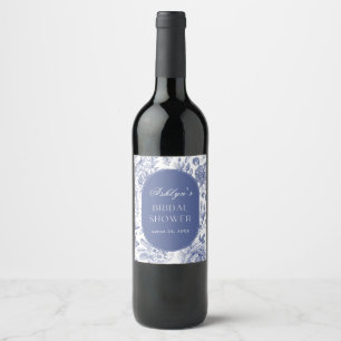 Étiquette Pour Bouteilles De Vin Étiquette de vin pour une fête prénuptiale en bleu