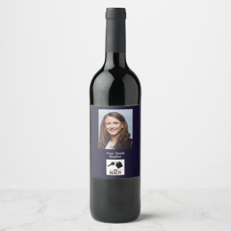 Étiquette Pour Bouteilles De Vin Étiquette de vin Real Estate Blue ID