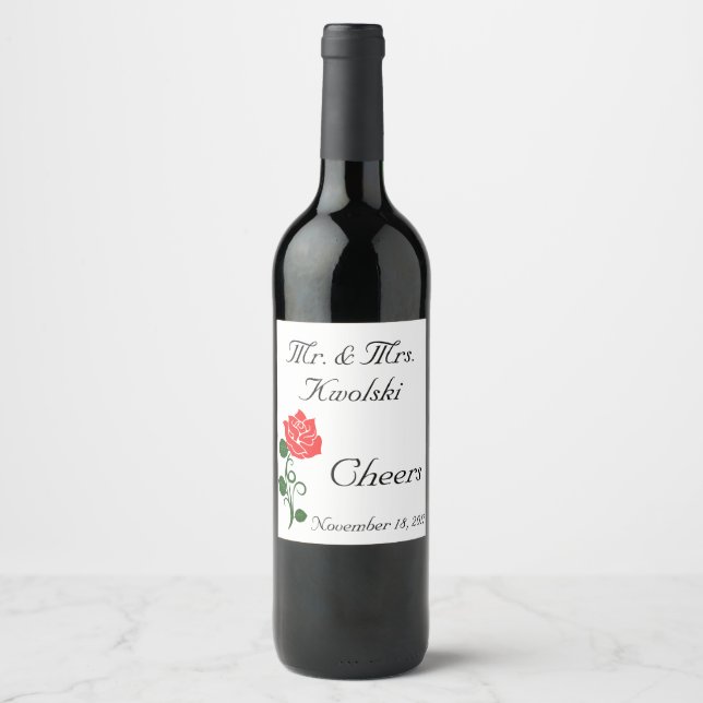 Étiquette Pour Bouteilles De Vin Étiquette de vin Red Rose (Devant)