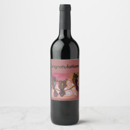 Étiquette Pour Bouteilles De Vin étiquette de vin rose de trois hiboux