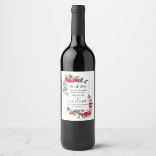 Étiquette Pour Bouteilles De Vin Étiquette de vin Rose sauvage