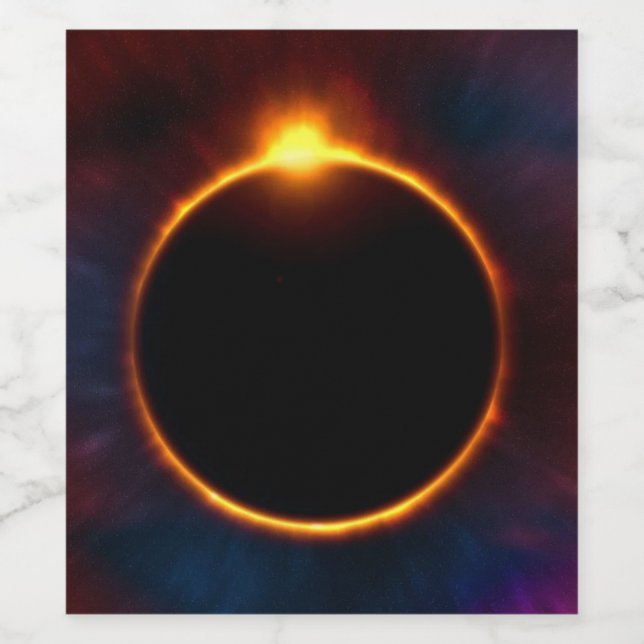 Étiquette Pour Bouteilles De Vin Étiquette de vin solaire Eclipse (Étiquettes simples)