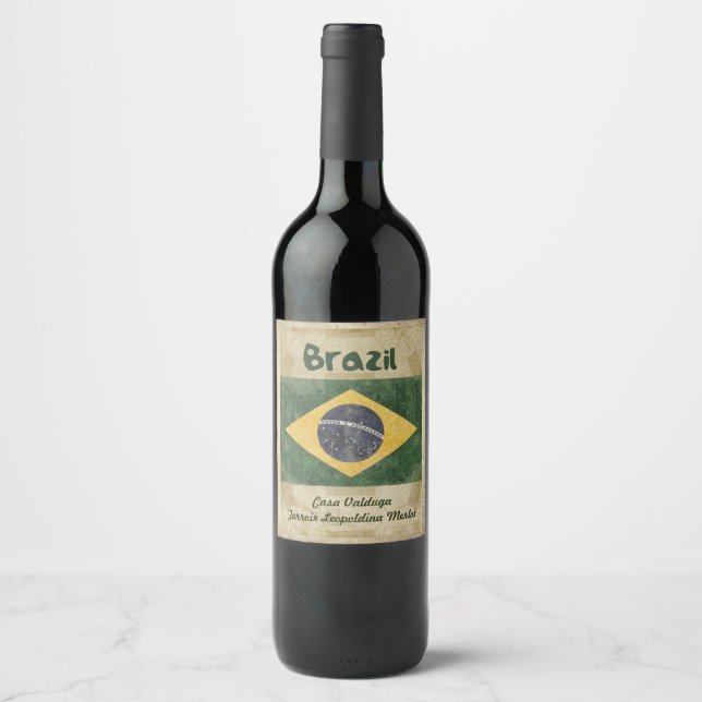 Étiquette Pour Bouteilles De Vin Étiquette du vin du Brésil (Devant)