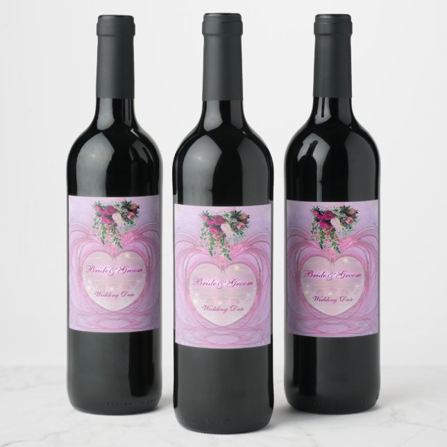 Étiquette Pour Bouteilles De Vin Étiquette Favor de mariage (Bouteilles)
