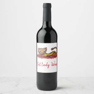 Étiquette Pour Bouteilles De Vin étiquette jaune de vin de chat