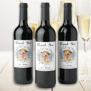 Étiquette Pour Bouteilles De Vin Eucalyptus Animal Photo Dog Favoriser Mariage Merc