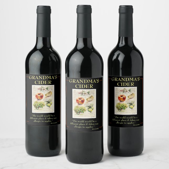 Étiquette Pour Bouteilles De Vin EVE Illustration peinte d'Apple (Bouteilles)