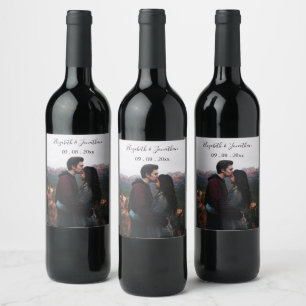 Étiquette Pour Bouteilles De Vin Événement Photo Mariage personnalisé
