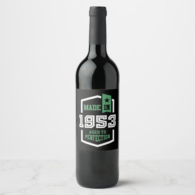 Étiquette Pour Bouteilles De Vin Fabriqué en 1953 (Devant)