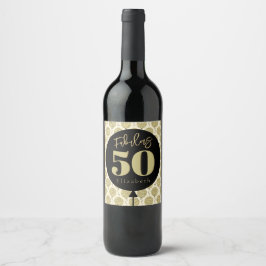 Étiquette Pour Bouteilles De Vin Fabuleux 50 Gold Anniversaire