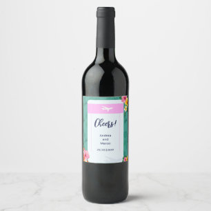 Étiquette Pour Bouteilles De Vin Faire-part de mariage de carte d'embarquement Dest
