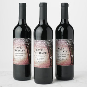 Étiquette Pour Bouteilles De Vin Fairytale Enchanted Forest Pink Enregistrer La Dat