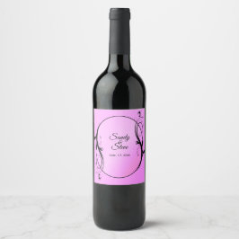 Étiquette Pour Bouteilles De Vin Fairytale Pink Noms et Date