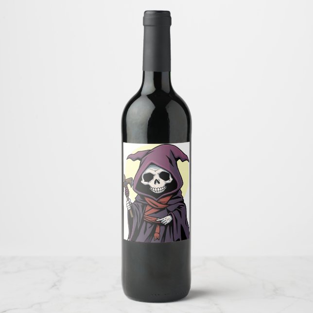 Étiquette Pour Bouteilles De Vin Faucheuse (Devant)