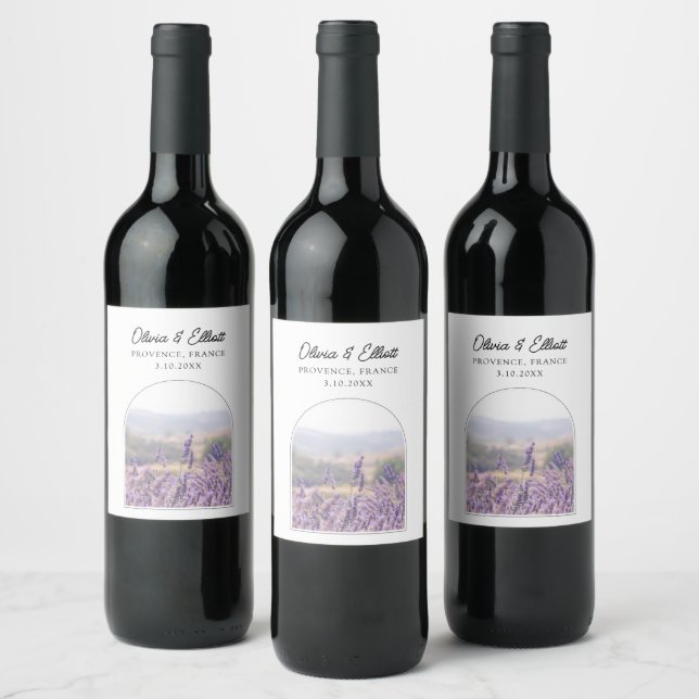 Étiquette Pour Bouteilles De Vin Favoris de mariage de lavande (Bouteilles)