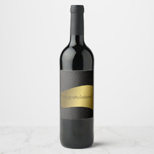 Étiquette Pour Bouteilles De Vin Félicitation ! Sleek Gold Band sur cuir noir