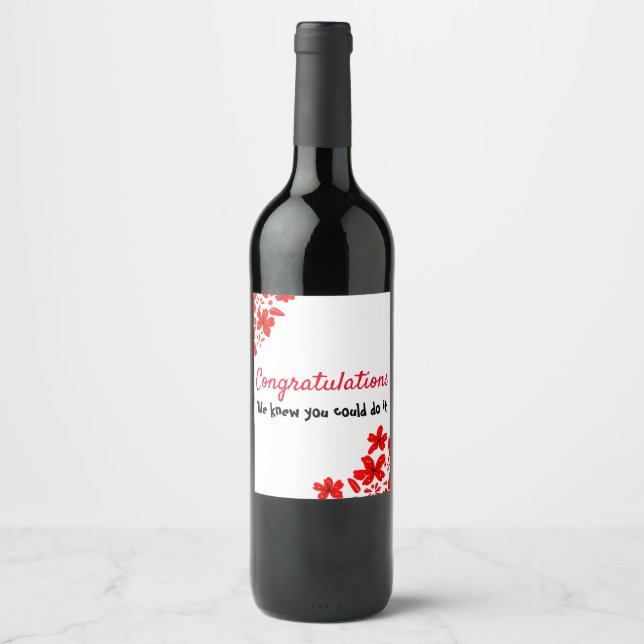Étiquette Pour Bouteilles De Vin Félicitations (Devant)