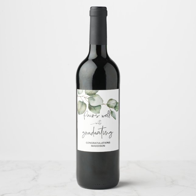 Étiquette Pour Bouteilles De Vin Félicitations à l'obtention du diplôme College Gra (Devant)
