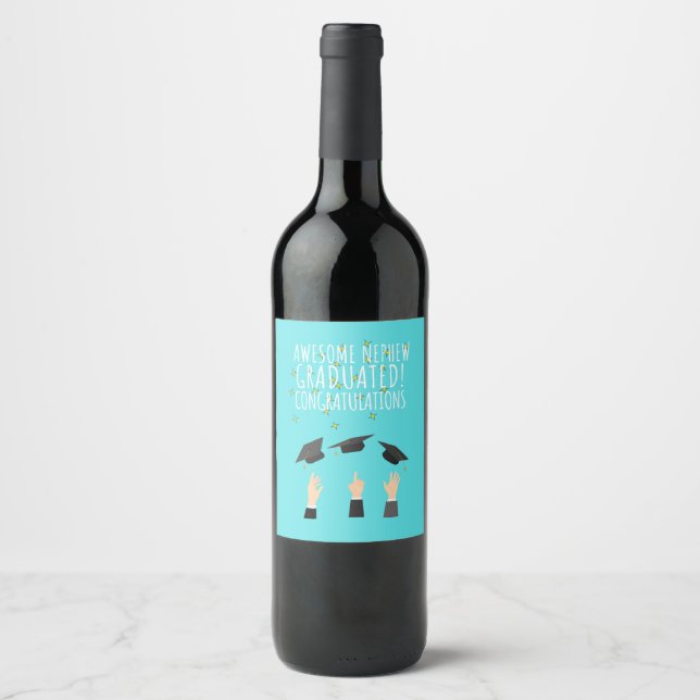 Étiquette Pour Bouteilles De Vin Félicitations à un neveu génial (Devant)