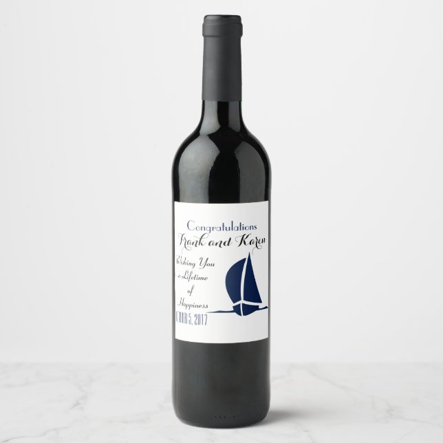 Étiquette Pour Bouteilles De Vin Félicitations aux voiliers (Devant)