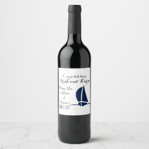 Étiquette Pour Bouteilles De Vin Félicitations de voilier