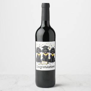 Étiquette Pour Bouteilles De Vin Félicitations Diplôme Standard Poodle Dogs